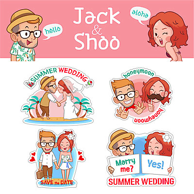 캐릭터 모자 커플 여자 남자 웨딩드레스 스티커 일러스트 여러명 성인 여름 세트 야자수 손잡기 신혼여행 콧수염 일러캐릭터 AI파일 나무 잡화 드레스 계절 다수 결혼 관계 모션 수염 사람 파일형식 벡터