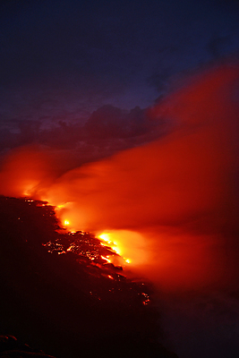 포토 JPG 해외이미지 바다 사람없음 야외 흐름 뜨거움 연기 위험 재해 화산 용암 화산섬 해외202004 해외포토 섬 컨셉 산 파일형식 이미지허브