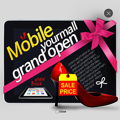 PSD 템플릿 리본 웹템플릿 모바일 팝업 이벤트팝업 웹팝업 스마트라이프 사람없음 태블릿 세일 하이힐 모바일쇼핑 레이어팝업 이미지템플릿 라이프스타일 구두 전자제품 스마트기기 여성화 온라인쇼핑 파일형식