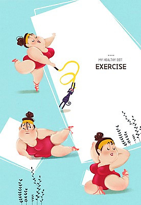 PSD 여자 다이어트 일러스트 요가 프레임 성인 세명 고양이 비만 체조 리본체조 국내일러스트 웰빙 포유류 건강 사람 반려동물 운동 몸매 파일형식