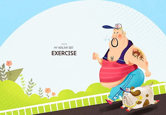 PSD 모자 남자 꽃 다이어트 일러스트 프레임 한명 성인 조깅 강아지 비만 국내일러스트 식물 1 잡화 건강 사람 반려동물 운동 개 몸매 파일형식