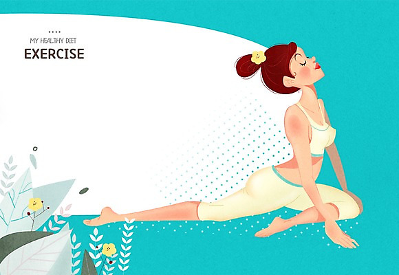 전신 PSD 여자 다이어트 일러스트 프레임 한명 성인 눈감음 요가자세 풀잎 국내일러스트 1 포즈 잎 요가 모션 건강 사람 풀_식물 파일형식