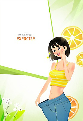 PSD 여자 다이어트 오렌지 일러스트 프레임 한명 성인 몸매 국내일러스트 1 과일 건강 사람 파일형식