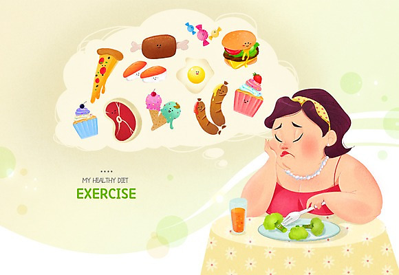 PSD 여자 다이어트 일러스트 상상 피자 사탕 한명 성인 턱괴기 초밥 햄버거 브로콜리 계란프라이 컵케이크 비만 고민 아이스크림콘 국내일러스트 1 감정 채소 모션 디저트 패스트푸드 서양음식 건강 사람 케이크 계란요리 몸매 콘 일본음식 파일형식