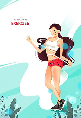 전신 PSD 여자 다이어트 일러스트 줄자 한명 성인 풀잎 국내일러스트 1 잎 자 건강 사람 풀_식물 파일형식