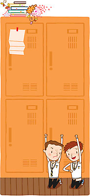 학생 남자 교복 일러스트 청소년 프레임 두명 책 스쿨라이프 손들기 체벌 사물함 국내일러스트 AI파일 라이프스타일 옷 학교 모션 사람 파일형식 벡터