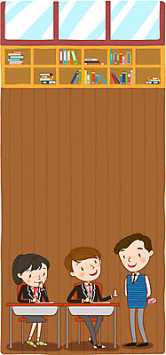 학생 여자 남자 교복 일러스트 창문 청소년 책장 프레임 성인 책 세명 스쿨라이프 교사 책상 국내일러스트 AI파일 직업 라이프스타일 옷 가구 학교 사람 파일형식 벡터