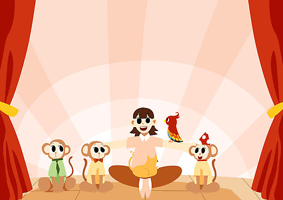 PSD 여자 일러스트 프레임 한명 성인 스쿨라이프 교사 고양이 원숭이 커튼 앵무새 동물학교 국내일러스트 직업 1 라이프스타일 포유류 학교 조류 사람 반려동물 파일형식