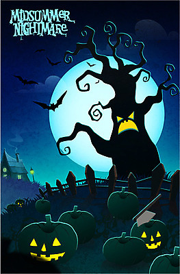 나무 포스터 일러스트 호박 주택 사람없음 울타리 보름달 유령 도끼 박쥐 호러 호러캐릭터 국내일러스트 일러캐릭터 AI파일 식물 캐릭터 채소 포유류 건물 담장 달 공포 파일형식 벡터