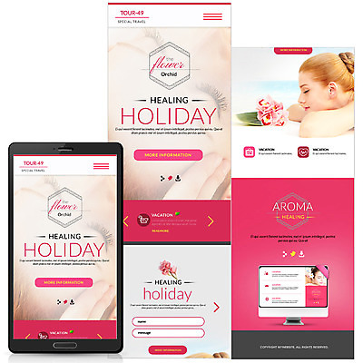 PSD 외국인 템플릿 여자 꽃잎 여행 웹템플릿 모바일 여러명 성인 마사지 휴양지 모바일웹 이미지템플릿 꽃 다수 사람 인종 장소 파일형식