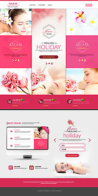 PSD 외국인 템플릿 여자 꽃잎 여행 웹템플릿 여러명 성인 홈페이지 홈페이지시안 마사지 휴양지 랜딩페이지 이미지템플릿 꽃 다수 사람 인종 장소 파일형식