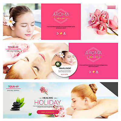 PSD 외국인 템플릿 배너 여자 꽃잎 여행 웹템플릿 여러명 성인 마사지 휴양지 이벤트배너 웹배너 이미지템플릿 꽃 다수 사람 인종 장소 파일형식