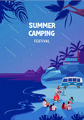 여자 남자 포스터 별 바다 일러스트 노래 밤하늘 주택 여러명 성인 해변 여름 야자수 절벽 캠핑 기타 유성 모닥불 캠핑장 캠핑카 오토캠핑 캠핑족 트로피컬아트 국내일러스트 AI파일 자연요소 나무 계절 음악 다수 자동차 하늘 불 현악기 레저 사람 건물 야간 그림 신조어 파일형식 벡터