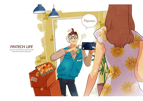 PSD 여자 남자 일러스트 모바일 성인 두명 스마트폰 쇼핑 계란 택배기사 배달원 헬멧 택배 결제 모바일쇼핑 택배상자 계란판 핀테크 국내일러스트 직업 사람 금융 핸드폰 스마트기기 상자 알 운송업 보호장비 온라인쇼핑 파일형식