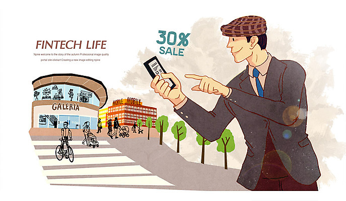 PSD 나무 여자 남자 일러스트 모바일 여러명 성인 스마트폰 쇼핑 세일 자전거 횡단보도 결제 유모차 모바일쇼핑 핀테크 국내일러스트 식물 다수 사람 금융 핸드폰 스마트기기 바이크 아기용품 보행로 온라인쇼핑 파일형식