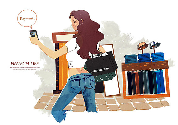 PSD 모자 여자 일러스트 모바일 한명 성인 스마트폰 쇼핑 쇼핑백 청바지 결제 모바일쇼핑 전신거울 핀테크 국내일러스트 1 잡화 가방 바지 사람 금융 핸드폰 스마트기기 거울 온라인쇼핑 파일형식