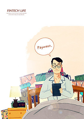 PSD 남자 일러스트 모바일 한명 성인 쇼핑 태블릿 쇼핑백 자명종 침대 스탠드 결제 모바일쇼핑 핀테크 국내일러스트 1 시계 가구 가방 조명 사람 금융 전자제품 스마트기기 알람 온라인쇼핑 파일형식