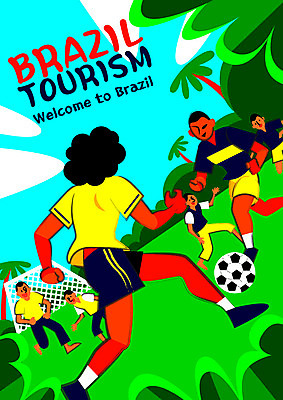 남자 포스터 여행 일러스트 축구공 열대 여러명 성인 야자수 축제 축구 축구골대 브라질 정열 리우 이국적 국내일러스트 AI파일 나무 다수 공 축구용품 사람 구기 남아메리카 골대 파일형식 벡터