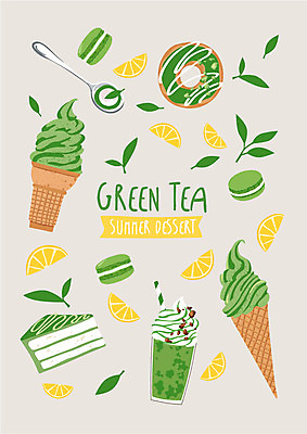 백그라운드 일러스트 디저트 여름음식 사람없음 여름 숟가락 도넛 조각케이크 녹차 마카롱 녹차아이스크림 스무디 국내일러스트 AI파일 계절 음료 음식 아이스크림 수저 차_음료 케이크 파일형식 벡터 여름_계절