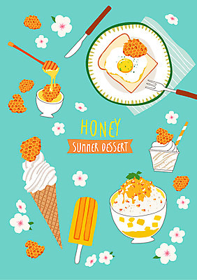꽃잎 백그라운드 포크 일러스트 디저트 여름음식 사람없음 여름 나이프 계란프라이 식빵 빙수 소프트아이스크림 벌집 막대아이스크림 허니디퍼 국내일러스트 AI파일 식기 계절 꽃 음식 빵 아이스크림 도구 칼 계란요리 파일형식 벡터 여름_계절