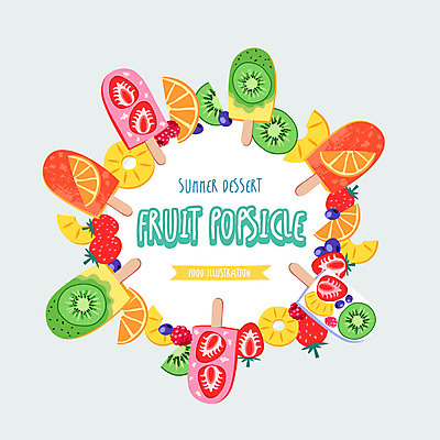 백그라운드 오렌지 일러스트 딸기 디저트 여름음식 프레임 키위 사람없음 여름 파인애플 블루베리 막대아이스크림 국내일러스트 AI파일 계절 음식 과일 아이스크림 열대과일 파일형식 벡터 여름_계절