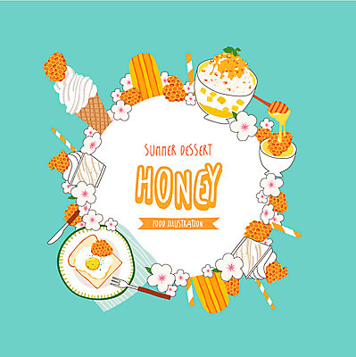 꽃잎 백그라운드 포크 일러스트 디저트 여름음식 프레임 사람없음 여름 나이프 계란프라이 식빵 빙수 꿀 소프트아이스크림 벌집 막대아이스크림 허니디퍼 국내일러스트 AI파일 식기 계절 꽃 음식 빵 아이스크림 도구 칼 계란요리 파일형식 벡터 여름_계절