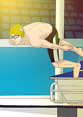 PSD 남자 수영복 올림픽 일러스트 운동선수 실내 한명 성인 수영 출발 수영선수 수영모 스타트대 국내일러스트 1 옷 스포츠 컨셉 사람 내부 수상스포츠 수영용품 파일형식