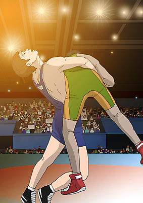 PSD 남자 올림픽 일러스트 운동선수 실내 여러명 성인 군중 레슬링 레슬링선수 레슬링경기 레슬링기술 레슬링복 국내일러스트 스포츠 다수 기술 사람 경기 내부 격투기 파일형식