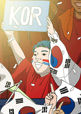 PSD 남자 어린이 올림픽 일러스트 응원 여러명 성인 태극기 응원복 들어올리기 국내일러스트 옷 스포츠 다수 모션 사람 국기 파일형식