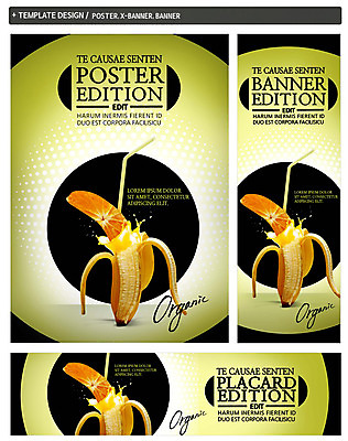 PSD 배너 배너템플릿 가로배너 ZIP 포스터 세로배너 오렌지 바나나 빨대 사람없음 세트 현수막 오렌지주스 유기농 바나나주스 템플릿 웰빙 과일 가로 세로 과일주스 파일형식