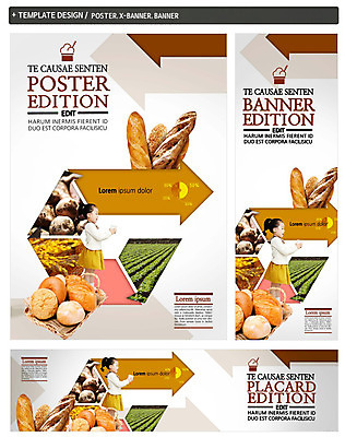 PSD 접시 배너 배너템플릿 가로배너 ZIP 포스터 세로배너 빵 밭 한명 소녀 옆모습 세트 한국인 현수막 바게트 템플릿 1 식기 여자 어린이 음식 뷰포인트 농업 사람 동양인 가로 세로 파일형식