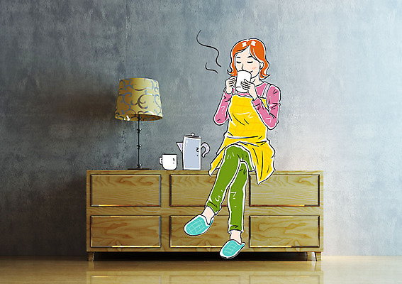 전신 라이프스타일 여자 가구 포토일러 주전자 티타임 한명 앉기 성인 앞치마 마시기 다리꼬기 스탠드 차 주부 이미지편집 AI파일 편집이미지 1 음료 생활용품 모션 주방용품 휴식 조명 사람 생활 파일형식 벡터