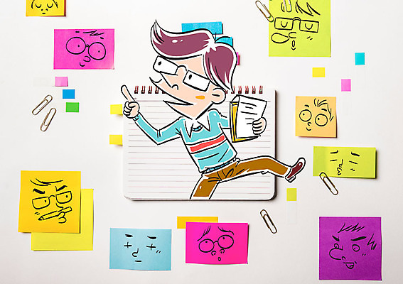 남자 안경 포토일러 표정 펜 다이어리 다양 가리킴 포스트잇 클립 이미지편집 AI파일 편집이미지 잡화 다수 사람 손짓 필기구 사무용품 메모지 파일형식 벡터