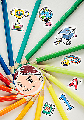 1 교육 남자 얼굴 학사모 포토일러 색연필 한명 책 지구본 졸업장 트로피 메달 에이플러스 이미지편집 AI파일 편집이미지 모자_잡화 졸업 학용품 사람 신체부위 상_우승 점수 상_상패 파일형식 벡터