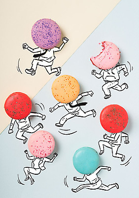 여자 남자 음식 포토일러 여러명 성인 달리기 비즈니스맨 비즈니스우먼 마카롱 이미지편집 AI파일 편집이미지 다수 비즈니스 모션 디저트 사람 직장인 파일형식 벡터