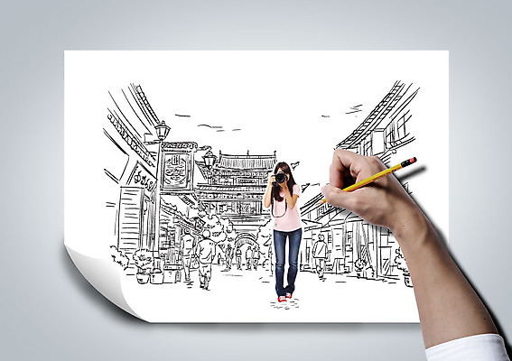 전신 손 여자 종이 여행 포토일러 서기 여러명 20대 성인 카메라 사진촬영 도시 스케치 지우개연필 이미지편집 AI파일 편집이미지 다수 모션 미술 사람 청년 신체부위 전자제품 연필 촬영 파일형식 벡터