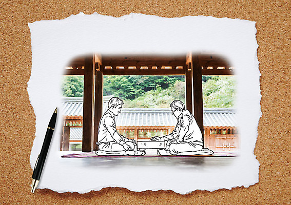 전신 남자 종이 여행 포토일러 한옥 앉기 성인 두명 옆모습 펜 국내여행 이미지편집 AI파일 장기놀이 편집이미지 한국전통 뷰포인트 고건축 모션 놀이 사람 필기구 파일형식 벡터