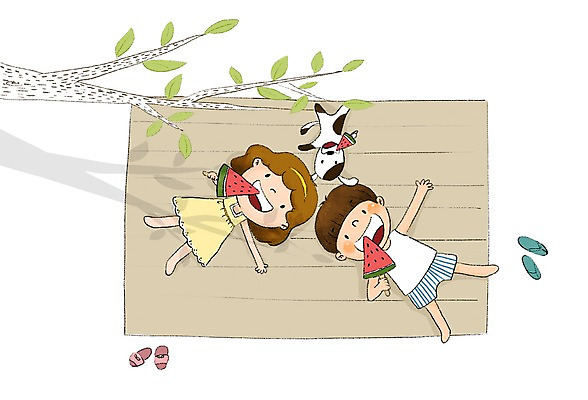 PSD 여자 남자 어린이 일러스트 아이스크림 여름음식 수박 두명 여름 눕기 나뭇가지 강아지 즐거움 평상 제철음식 제철과일 국내일러스트 나무 계절 감정 음식 과일 모션 디저트 사람 반려동물 개 제철 파일형식 여름_계절