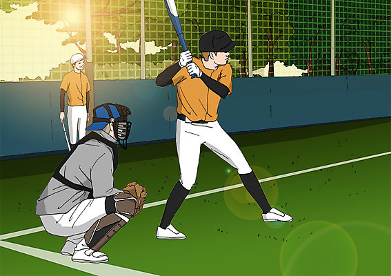 주간 PSD 남자 일러스트 성인 취미 야외 세명 야외활동 야구 야구방망이 야구글러브 야구복 야구장 동호회 야구헬멧 국내일러스트 자연요소 스포츠시설 사람 운동복 구기 야구용품 글러브 헬멧 파일형식