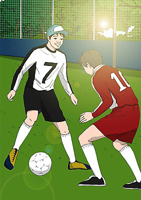 주간 PSD 남자 일러스트 축구공 성인 취미 야외 두명 야외활동 축구 축구장 축구경기 동호회 축구단 국내일러스트 자연요소 공 축구용품 스포츠시설 사람 경기 구기 파일형식