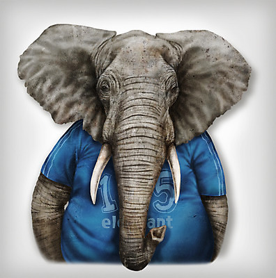 PSD 동물 옷 패션 일러스트 코끼리 의인화 사람없음 반팔티셔츠 초상화 국내일러스트 티셔츠 포유류 그림 파일형식