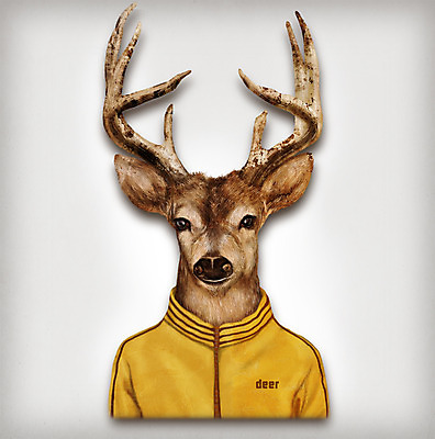 PSD 동물 옷 패션 일러스트 사슴 의인화 사람없음 사슴뿔 초상화 국내일러스트 포유류 뿔 그림 파일형식