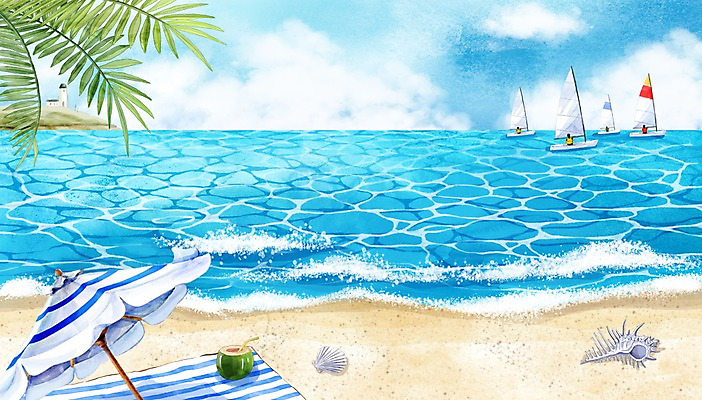 PSD 바다 섬 백그라운드 요트 일러스트 조개 수채화 등대 풍경 해변 사람없음 여름 야자수 수상스포츠 파라솔 배 소라 코코넛 트로피컬아트 국내일러스트 나무 계절 스포츠 배_교통 과일 어패류 그림 파일형식