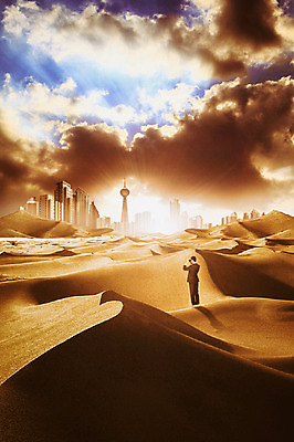 JPG 구름 편집이미지 남자 비즈니스 하늘 한명 빌딩 성인 사막 도시 비즈니스맨 디지털합성 디지털아트 편집실사 자연요소 1 사람 건물 직장인 CG 파일형식