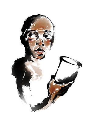 PSD 일러스트 캘리그라피 한명 소년 상반신 컵 기아 배고픔 먹 사회복지 복지 난민 영양실조 구호활동 국내일러스트 1 식기 남자 어린이 서예 사람 사회이슈 파일형식