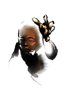 PSD 일러스트 캘리그라피 한명 소년 상반신 기아 먹 사회복지 복지 난민 구호활동 국내일러스트 1 남자 어린이 서예 사람 사회이슈 파일형식