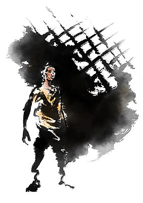 PSD 남자 일러스트 캘리그라피 한명 성인 기아 먹 사회복지 복지 철조망 난민 구호활동 국내일러스트 1 서예 사람 사회이슈 파일형식