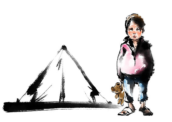 PSD 인형 일러스트 캘리그라피 한명 소년 슬픔 기아 먹 사회복지 복지 천막 난민 구호활동 국내일러스트 1 남자 감정 어린이 서예 사람 사회이슈 파일형식