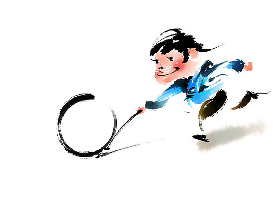 PSD 한국전통 전통문화 일러스트 캘리그라피 한명 소년 달리기 전통놀이 굴렁쇠 굴렁쇠굴리기 굴리기 국내일러스트 1 전통 남자 문화 어린이 모션 놀이 한국 사람 놀이용품 파일형식