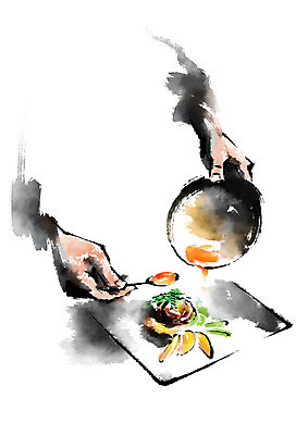 PSD 접시 손 음식 일러스트 캘리그라피 요리 한명 손짓 신체부위 숟가락 요리사 음식데코레이션 국내일러스트 직업 1 식기 모션 수저 사람 파일형식